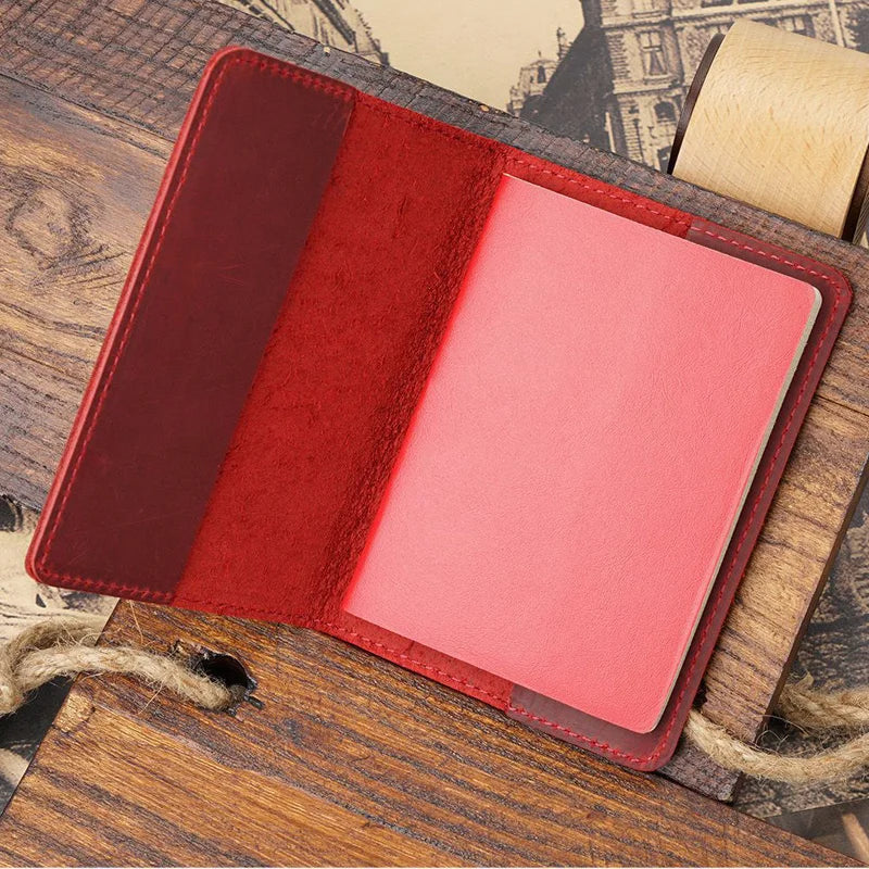 Genuine Leather old style British Passport Cover Travel Passport Case Men Retro Cover on The Passport
