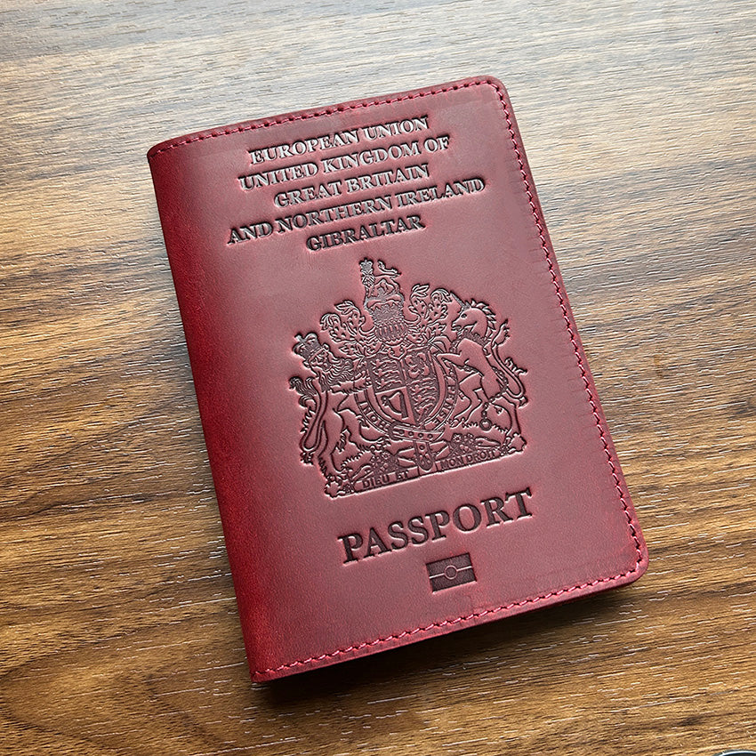 Genuine Leather old style British Passport Cover Travel Passport Case Men Retro Cover on The Passport