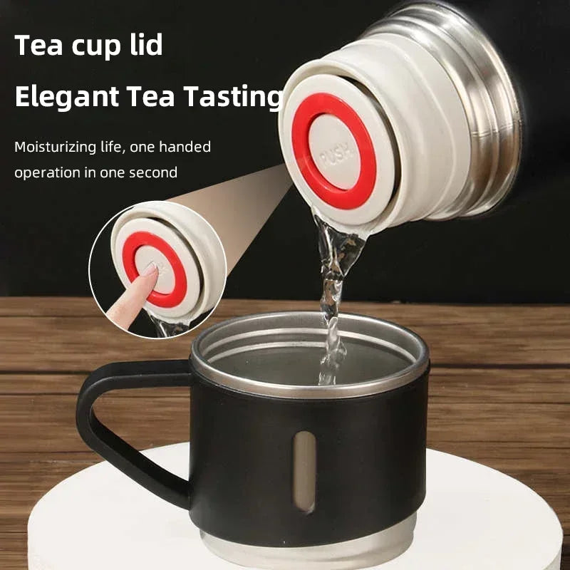 500ML 304 Stainless Steel Vacuum Insulated Bottle Gift Set Office Business Coffee Mug Stainless Steel Water Bottle with Straw