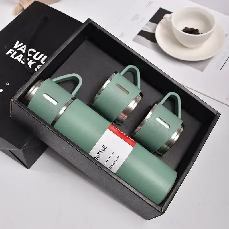 500ML 304 Stainless Steel Vacuum Insulated Bottle Gift Set Office Business Coffee Mug Stainless Steel Water Bottle with Straw