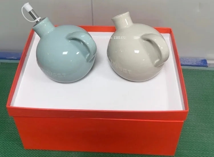Cool Color Ceramic Oil Pot Seasoning Packaging Bottle Kitchen Household Use A Good Cook Helper Kitchen Accessories